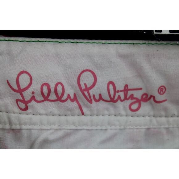Lilly Pulitzer Walsh short Pink White Yacht Sea Sailboat Print size 8 - Picture 7 of 9
